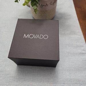Movado Black Watch Box - Sleek Branded Packaging